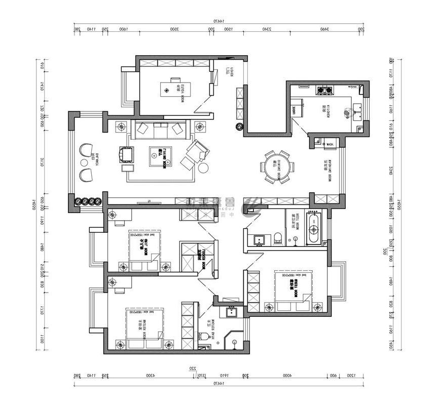 财经学院,中式效果图,平面布局图